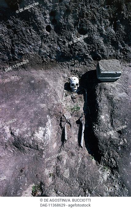 Burial, ancient necropolis of Sulcis, Sant'Antioco, Sardinia, Italy