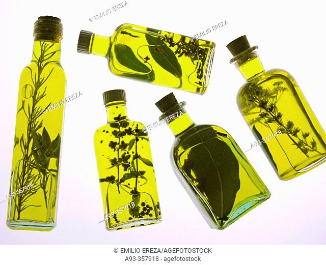 Herbal oil bottles