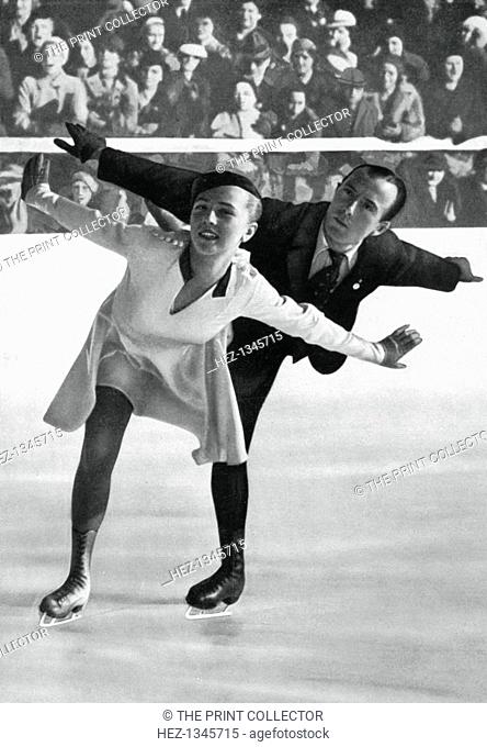 Pairs figure skating, Winter Olympic Games, Garmisch-Partenkirchen, Germany, 1936. Maxi Herber and Ernst Baier who won the gold medal in the event