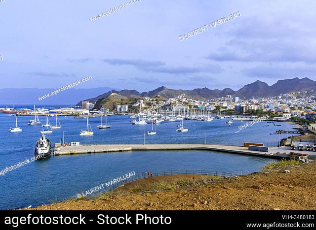 The City of Mindelo and Porto Grande Bay, Mindelo, Sao Vicente, Cape Verde Islands, Africa