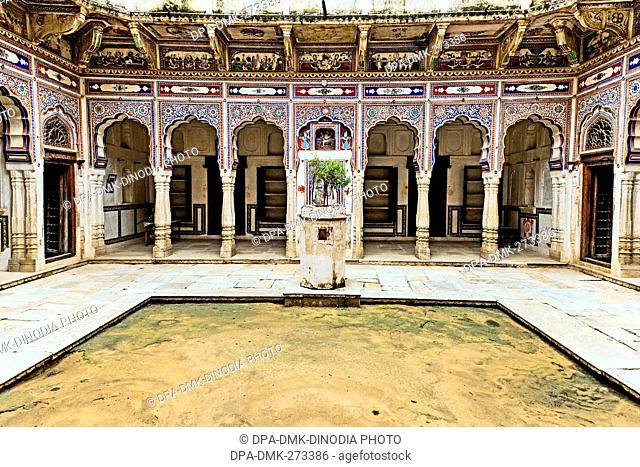 Courtyard, Morarka Haveli Museum, Nawalgarh, Shekhawati, Rajasthan, India, Asia