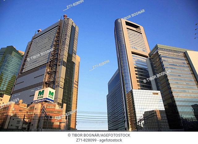 Japan, Tokyo, Shiodome area, new highrise urban development