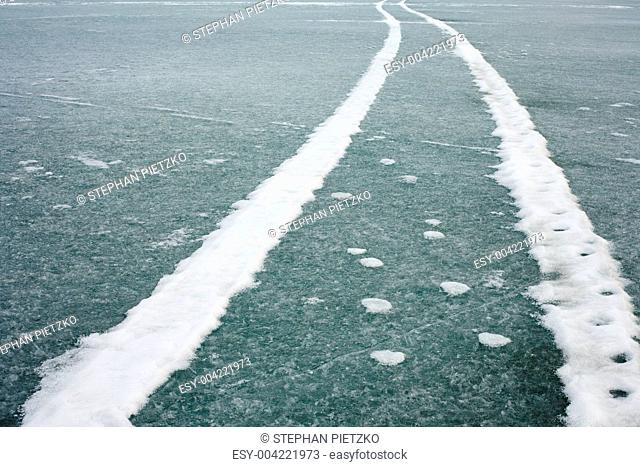 Tracks on Ice Surface