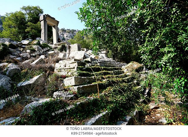 Adrian's Temple of Termessos. The unexcavated Pisidian city. Ancient Greece. Asia Minor. Turkey