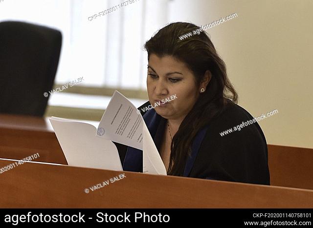 Julia Vestenicka, advocate of Alena Zsuzsova, sits in a courtroom during the trial in Pezinok, Slovakia, on Monday, January 13, 2020