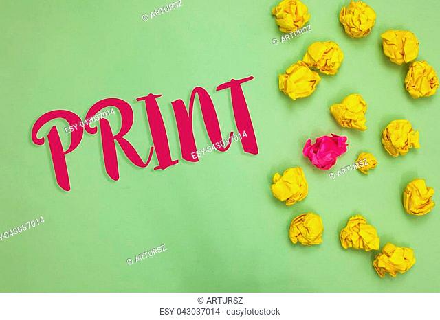 Handwriting text writing Print. Concept meaning Produce letter numbers symbols on paper by machine using ink or toner Paper object love ideas cool crumpled...