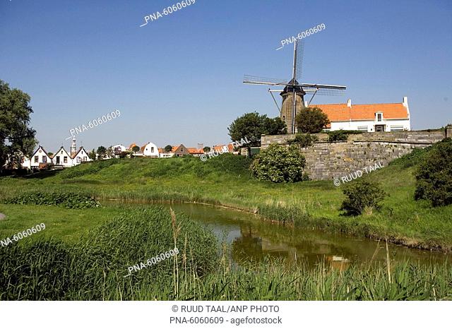 Zierikzee, windmill on the Bolwerk, Zeeland, the Netherlands