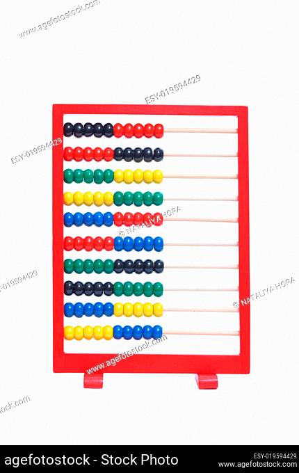 color abacus on white background