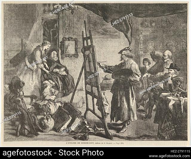 L'Atelier de Rembrandt, tableau de J. Gilbert (Rembrandt's Studio, a painting.., November 14, 1861. Creator: William Luson Thomas