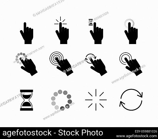 Hand clicking icon. Finger cursor vector