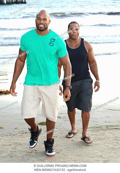 Celebrities on Santa Monica Beach Featuring: Shad Gaspard, JTG Where: Los Angeles, California, United States When: 14 Aug 2014 Credit: Guillermo Proano/WENN