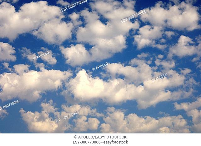 Sky partially covered with cumulus clouds, Okavango Delta, Botswana
