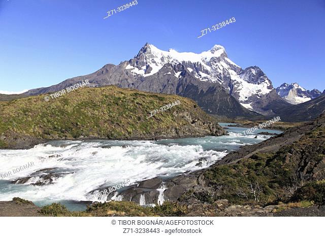 Chile, Magallanes, Torres del Paine, national park, Salto Grande, Paine Grande,
