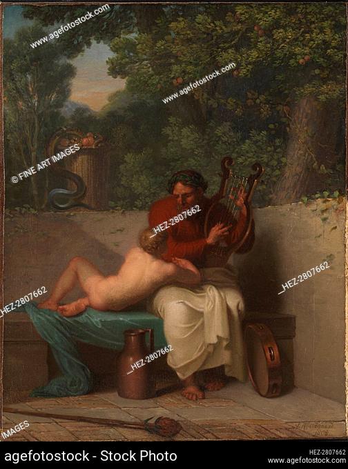 The Greek Poet Anacreon and Bathyll, 1808. Creator: Abildgaard, Nicolai Abraham (1743-1809)