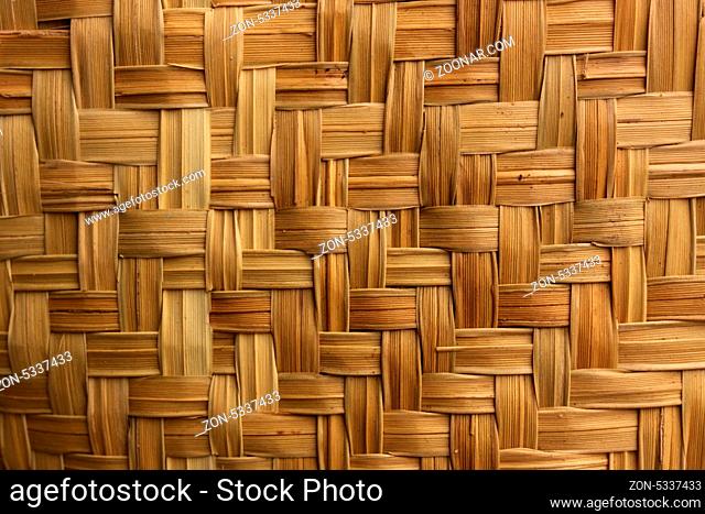 Abstract decorative wooden striped textured basket weaving