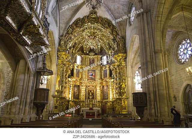 Morella Castellon Spain on May 18, 2018: Interior of the gothic cathedral