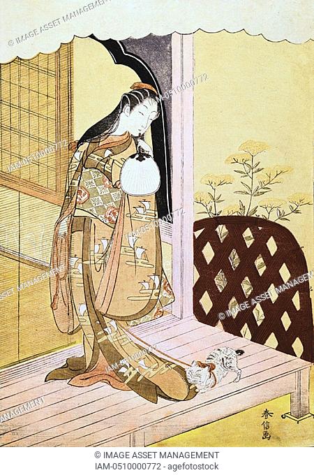 Hozumi Jihei, called Suzuki, Harunobu 1725-1770  Japanese Stemp  The Princess Nyosan about 1765