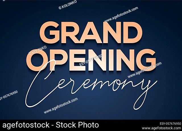 Grand Opening ceremony poster concept invitation. Grand opening event decoration party template