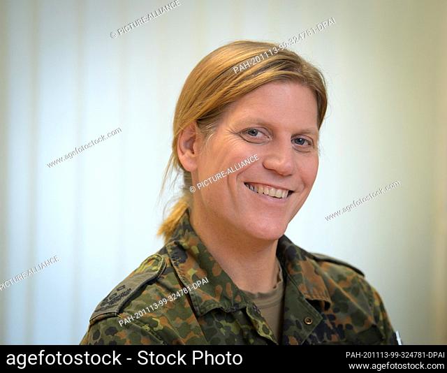15 October 2020, Brandenburg, Storkow (Mark): Lieutenant Colonel Anastasia Biefang, commander of Information Technology Battalion 381 and first transgender...