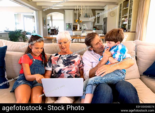 Family spending time together at home