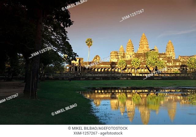 sunset in Angkor Wat  Angkor temples  Cambodia, Asia