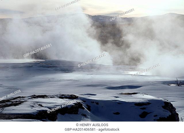 North America - USA - Yellowstone - Hot Springs in winter
