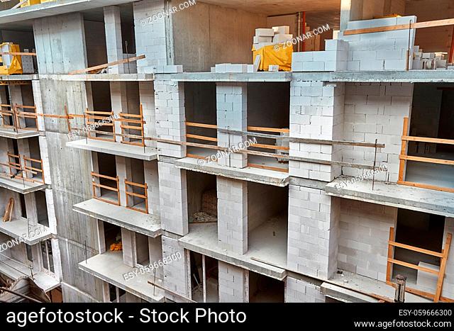 Apartment building block of flats under construction in a city urban area
