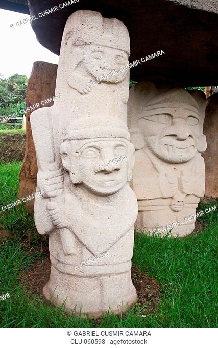 Idols San Agustin Priest, Archaeological Park of San Agustin, Huila, Neiva, Colombia