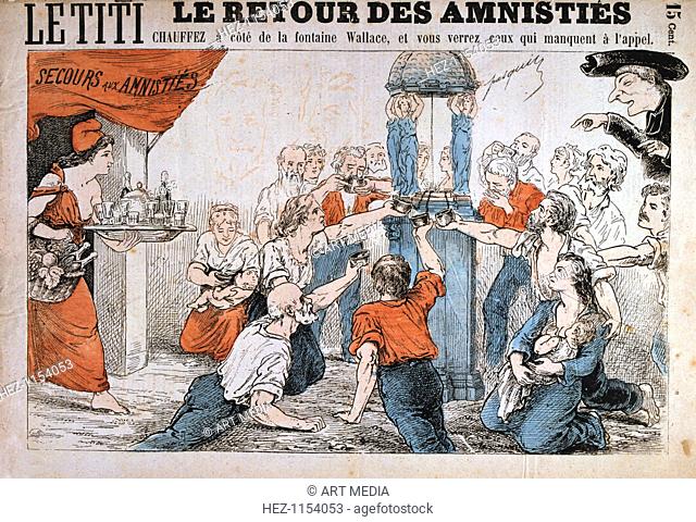 Cartoon, Paris Commune, 1871. The Paris Commune was established when the citizens of Paris, many of them armed National Guards