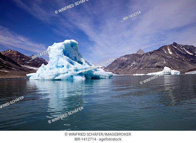 Iceberg in the Sermiligaaq fjord, Ammassalik district, East Greenland, Greenland, Denmark
