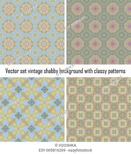 Vector set vintage background classical patterns