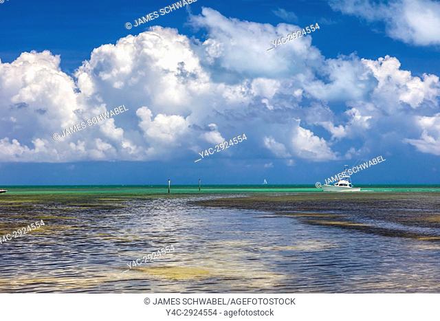 Boat in Atlantic Ocean off the Florida Keys