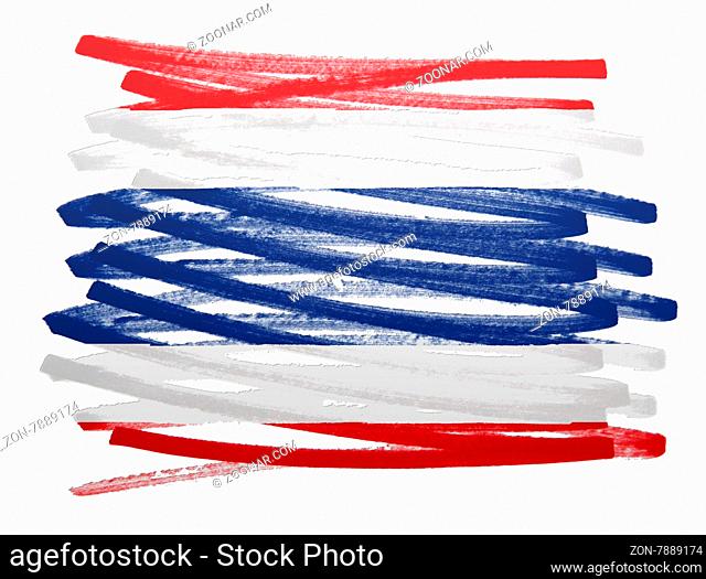 Flag illustration made with pen - Thailand