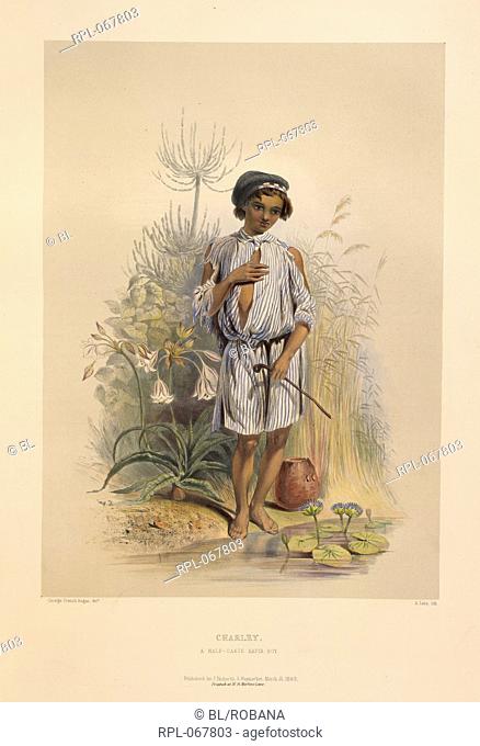 Charley, a half-caste kafir boy at Natal. Image taken from The Kafirs illustrated in a series of drawings taken among the Amazulu, Amaponda and Amakosa tribes