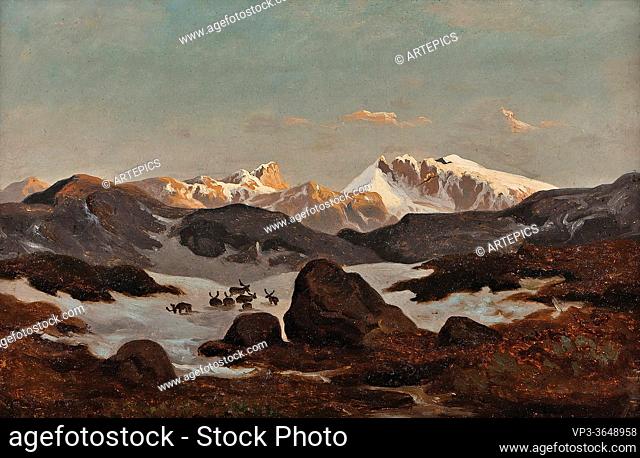 Gude Hans Fredrik - Snow in the Mountains - Norwegian School - 19th Century