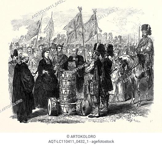PRESENTATION OF COLOURS TO THE 93RD SUTHERLAND HIGHLANDERS IN THE QUEEN'S PARK, EDINBURGH, 1871