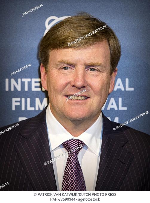 King Willem-Alexander of the Netherlands attend the premiere of the movie Double Play at the Rotterdam Film Festival in het Oude Luxor theater, The Netherlands