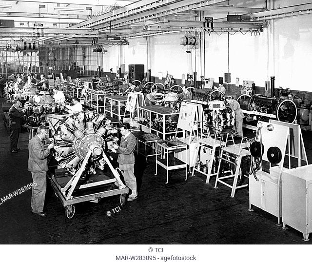 reparto controllo e montaggio dei motori fiat per aeroplani, 1960