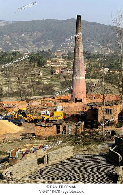 One of the many brick factories at Nalin Chowk near the Himalayan foothills in Nepal. Brick factories operating in the Kathmandu Valley emit black carbon smoke