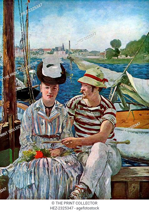 'Argenteuil', 1874. Rudolph Leenhoff, Manet's brother-in-law, with an unknown female. Found in the collection of the Musee des Beaux-Arts, Tournai, Belgium