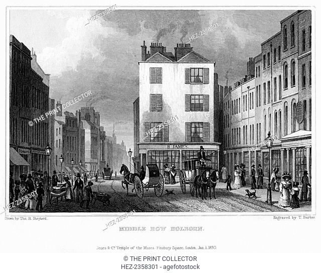 Middle Row, Holborn, London, 1830
