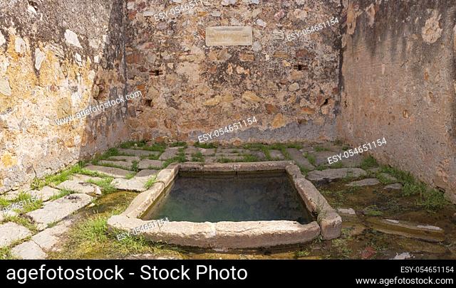 Traditional fountain of Los Moros spring, Hornachos, Spain. Infrastructure built during 16th Century