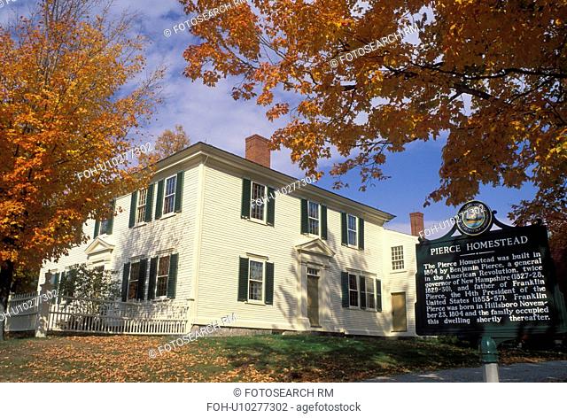 Hillsborough, NH, New Hampshire, Franklin Pierce Homestead National Historic Landmark in the fall in Hillsborough