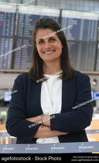 28 April 2022, Hamburg: Mirjam Fröhlich, Head of Passenger and Baggage Management at Hamburg Airport, stands in the departure area of Hamburg Airport