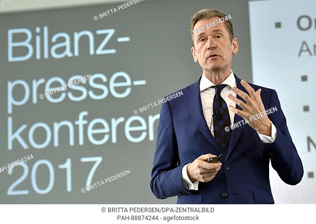 Mathias Doepfner, the CEO of Axel Springer, at a press conference at which the media giant released its annual financial report in Berlin, Germany