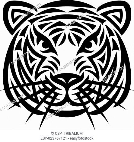 Vector tiger face tattoo sketch Stock Photos and Images | agefotostock