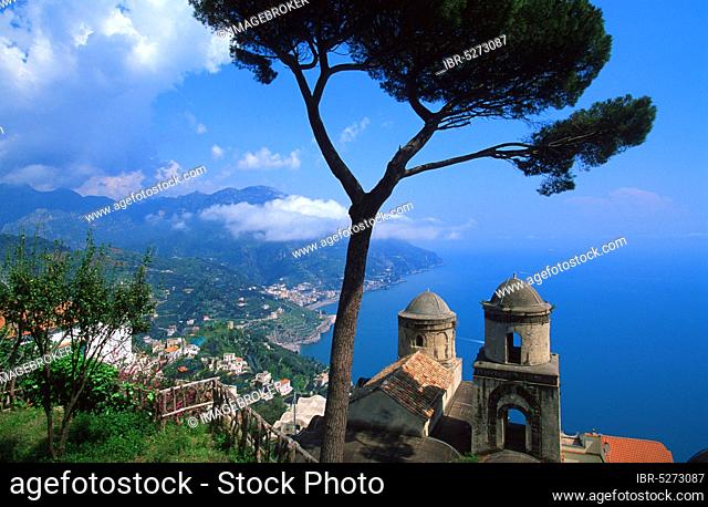 View from Villa Rufolo, Ravello, Amalfi Coast, Campania, Italy, Europe
