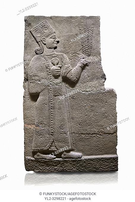 Hittite relief sculpted orthostat stone panel of Long Wall Basalt, KarkamÄ±s, (KargamÄ±s), Carchemish (Karkemish), 900-700 B. C
