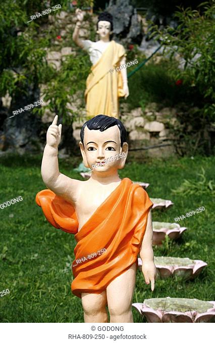 Statue of Prince Siddhartha, Buddha as a child, Sainte-Foy-Les-Lyon, Rhone, France, Europe