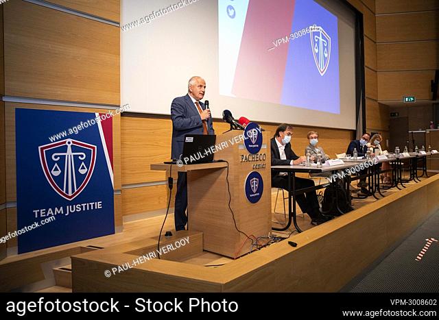 Brussels public prosecutor Johan Delmulle pictured during a press conference of Justice Minister with representatives of cassation entity